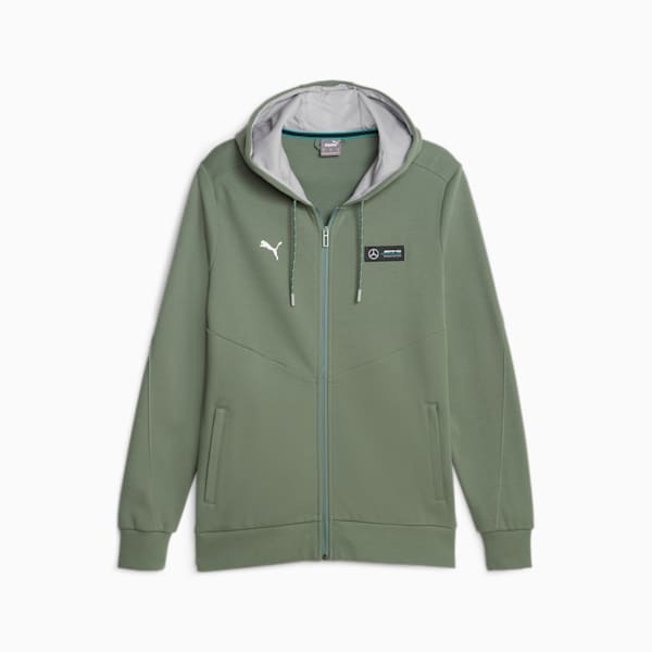 Mercedes-AMG PETRONAS Men's Motorsport Hooded Sweatshirt, Eucalyptus, large-ZAF