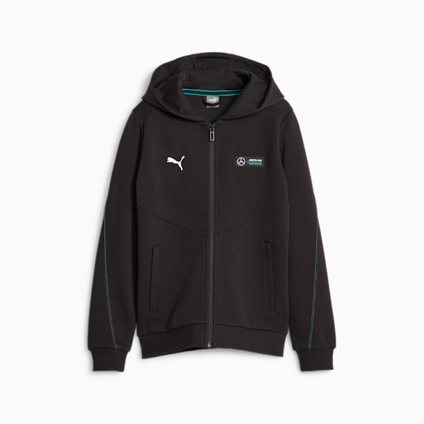 Mercedes-AMG Petronas Motorsport Youth Hooded Sweat Jacket, PUMA Black, large-ZAF