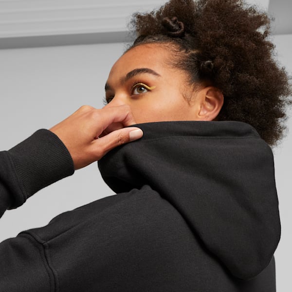 Classics Women's Cropped Hoodie, PUMA Black, large-ZAF
