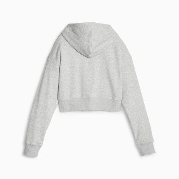 Classics Women's Cropped Hoodie, Light Gray Heather, large-ZAF