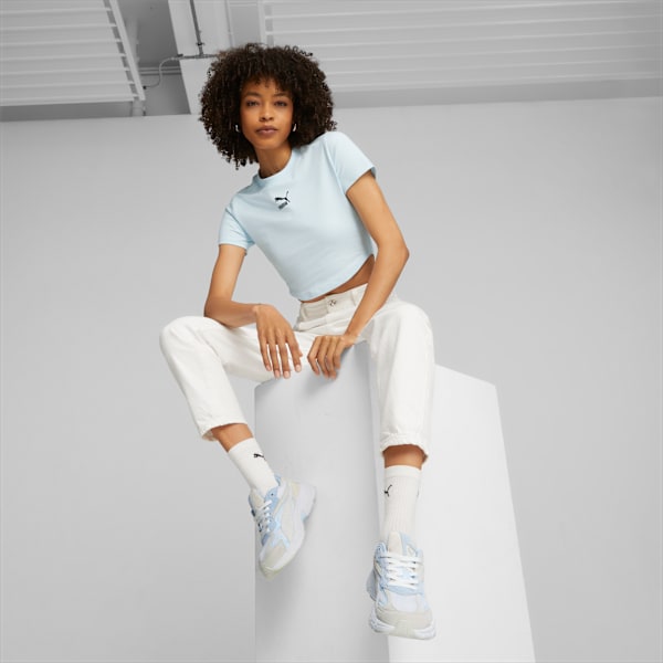 Remera corta DARE TO para mujer, Icy Blue, large-ARG