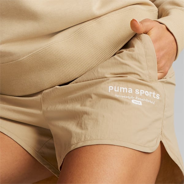 Shorts para mujer PUMA TEAM, Sand Dune, large-ARG