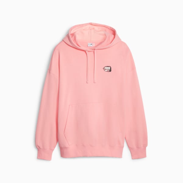 DOWNTOWN Women's Oversized Graphic Hoodie, Peach Smoothie, large-ZAF