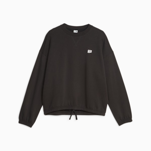 DOWNTOWN Women's Oversized Sweatshirt, PUMA Black, large-ZAF