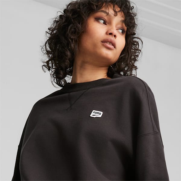 DOWNTOWN Women's Oversized Sweatshirt, PUMA Black, large-ZAF