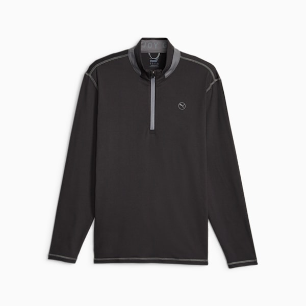 Men's Golf Lightweight Quarter-Zip, PUMA Black-Slate Sky, large-ZAF