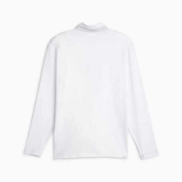 Men's Golf Lightweight Quarter-Zip, White Glow-Ash Gray, large-ZAF