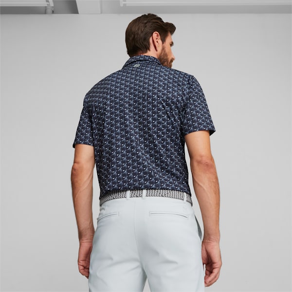 MATTR Palms Men's Golf Polo, Navy Blazer-White Glow, large-ZAF