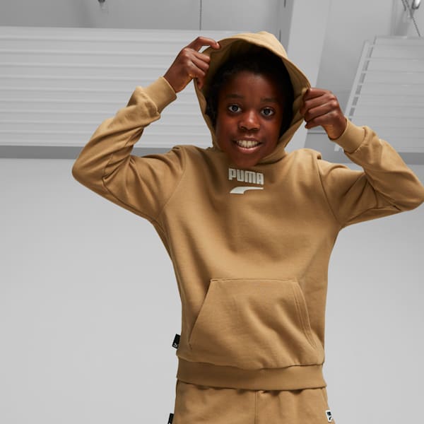 Downtown Youth Logo Hoodie, Toasted, large-ZAF