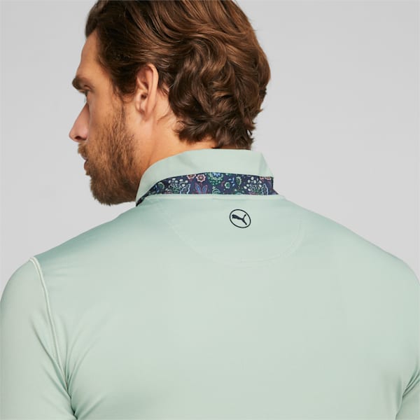 PUMA x LIBERTY Men's Golf Quarter-zip, Green Fog-Navy Blazer, large-ZAF