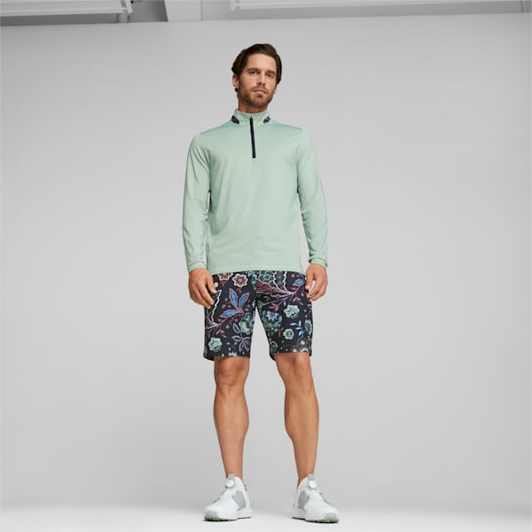 PUMA x LIBERTY Men's Golf Quarter-zip, Green Fog-Navy Blazer, large-ZAF