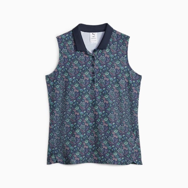 PUMA x LIBERTY Women's Sleeveless Golf Polo, Navy Blazer, large-ZAF