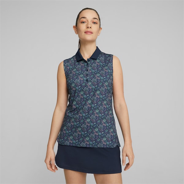 PUMA x LIBERTY Women's Sleeveless Golf Polo, Navy Blazer, large-ZAF