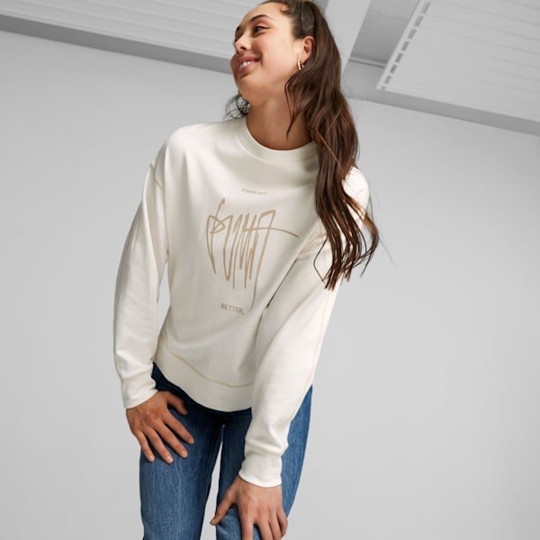 Classics Women's Sweatshirt, Warm White, large-ZAF