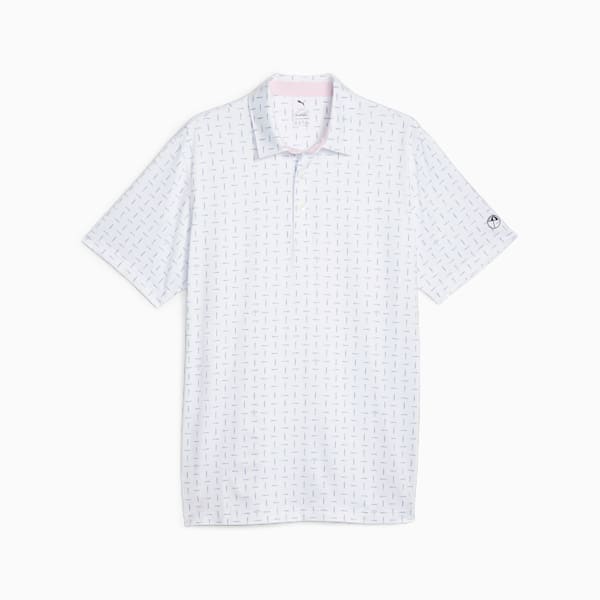PUMA x ARNOLD PALMER Dash Men's Golf Polo, White Glow-Navy Blazer, large-ZAF