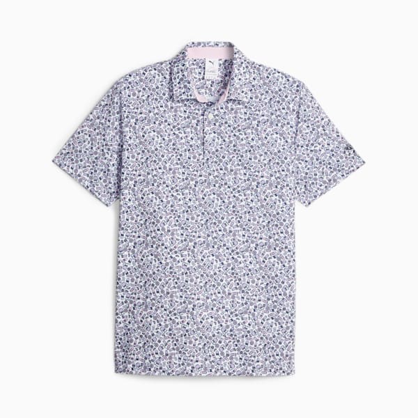 PUMA x ARNOLD PALMER Mixer Men's Golf Polo, White Glow-Pale Pink, large-ZAF
