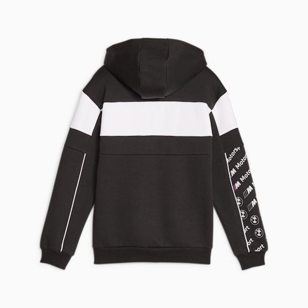 BMW M Motorsport SDS Youth Motorsport Hooded Sweat Jacket, PUMA Black, large-ZAF