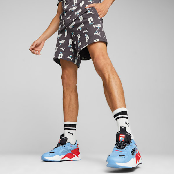 PUMA x THE SMURFS Shorts, Dark Coal-AOP, large-ZAF