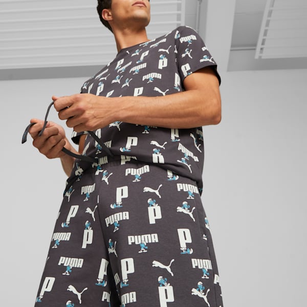 PUMA x THE SMURFS Shorts, Dark Coal-AOP, large-ZAF