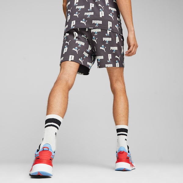 PUMA x THE SMURFS Shorts, Dark Coal-AOP, large-ZAF