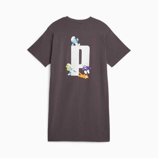 PUMA x THE SMURFS Tee Dress, Dark Coal, large-ZAF