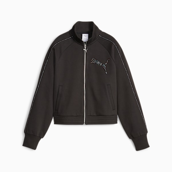 PUMA X SWAROVSKI Women's T7 Track Jacket, PUMA Black, large-MEX