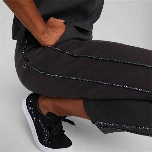 PUMA x SWAROVSKI Women's T7 Track Pants, PUMA Black, large-MEX