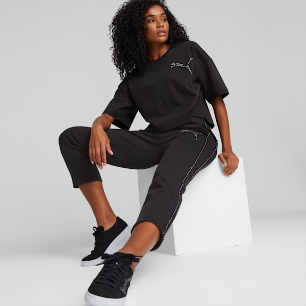 PUMA x SWAROVSKI Women's T7 Track Pants, PUMA Black, large-MEX