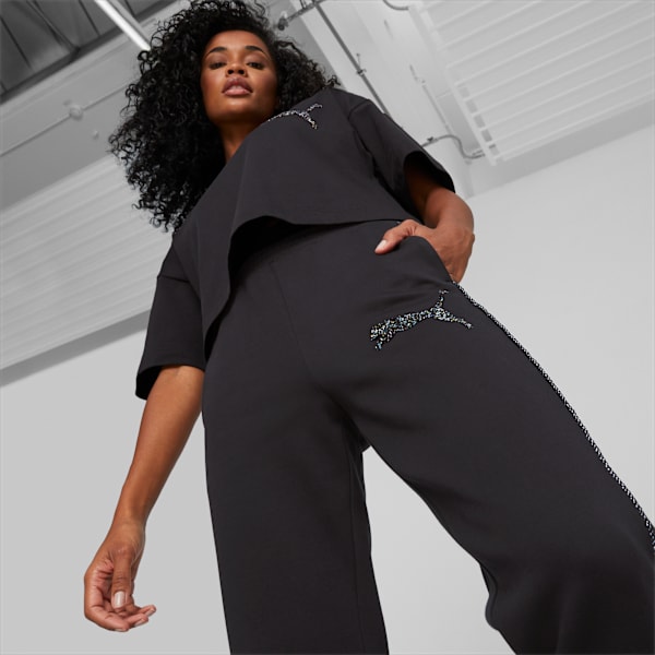 PUMA x SWAROVSKI Women's T7 Track Pants, PUMA Black, large-MEX