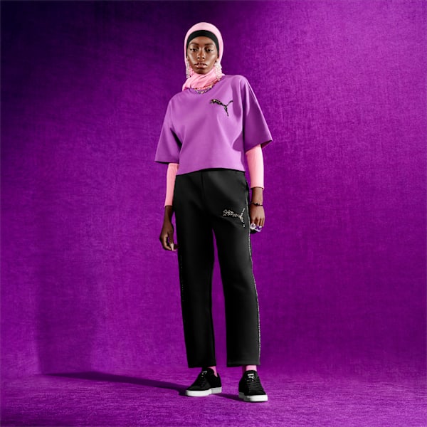 PUMA x SWAROVSKI Women's T7 Track Pants, PUMA Black, large-MEX
