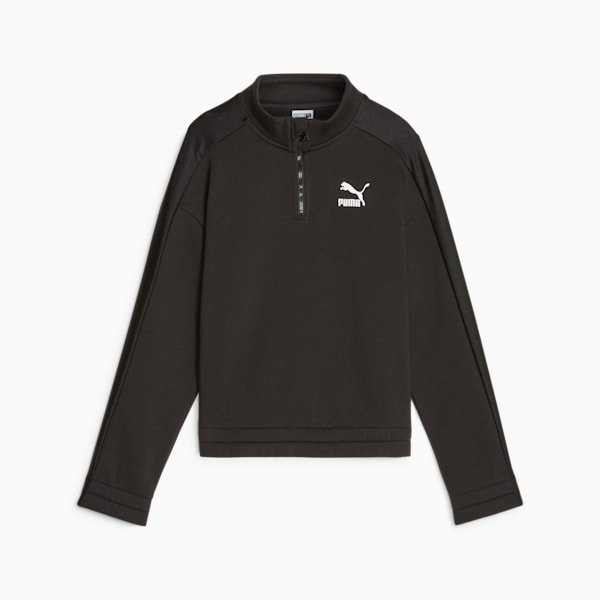 T7 Youth Quarter-Zip, PUMA Black, large-ZAF