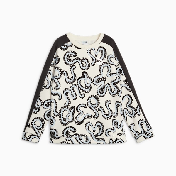 T7 FLWR Printed Youth Sweatshirt, Pristine, large-ZAF