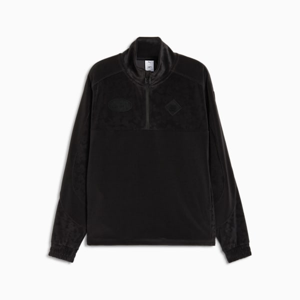 PUMA x PERKS AND MINI Velour Top, PUMA Black, large-ZAF