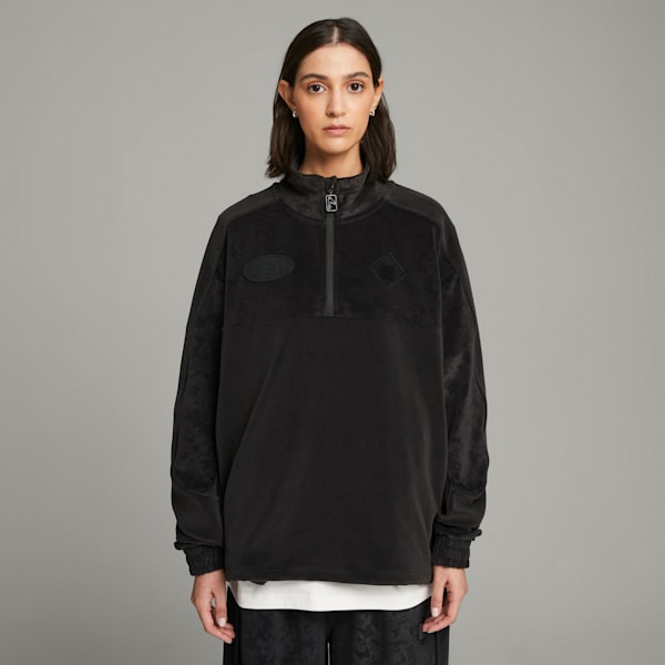 PUMA x PERKS AND MINI Velour Top, PUMA Black, large-ZAF