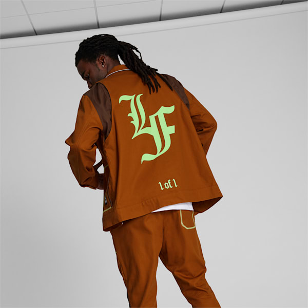 PUMA HOOPS x LAFRANCÉ Men's Work Jacket, Teak-Chestnut Brown, large-ZAF
