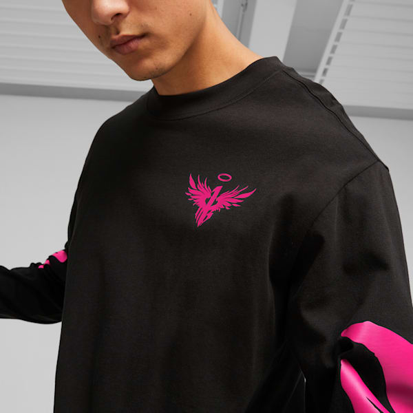 MELO X TOXIC Men's Basketball Long Sleeve Tee, PUMA Black, large-ZAF