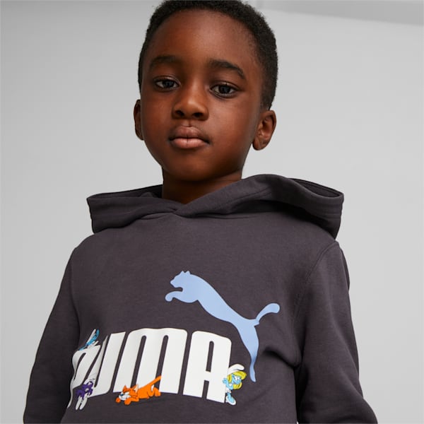 PUMA x THE SMURFS Kids' Hoodie, Dark Coal, large-ZAF