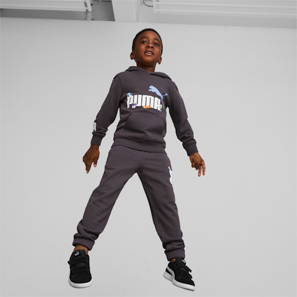 PUMA x THE SMURFS Kids' Hoodie, Dark Coal, large-ZAF