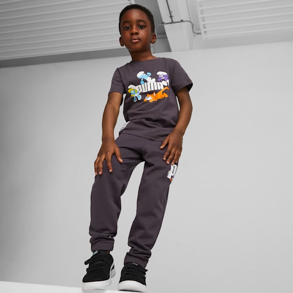 PUMA x THE SMURFS Kids' Sweatpants, Dark Coal, large-ZAF
