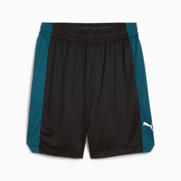 Shorts de basketball Shot Blocker para hombre, PUMA Black-Cold Green, large-ARG