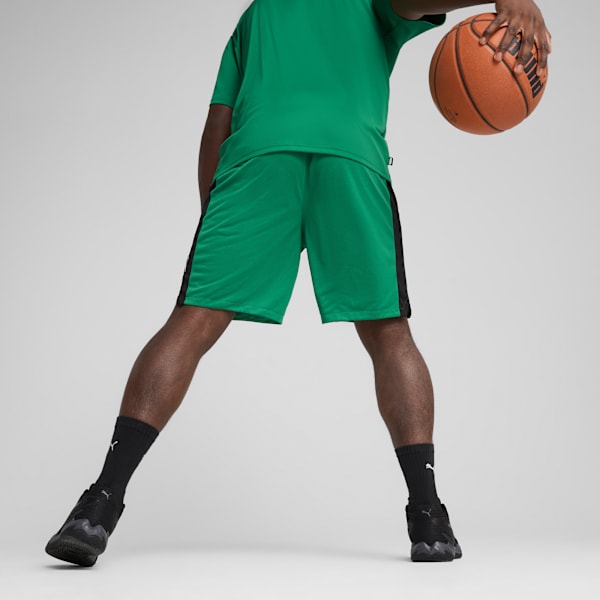 Shorts de basketball Shot Blocker para hombre, Archive Green-PUMA Black, large-ARG