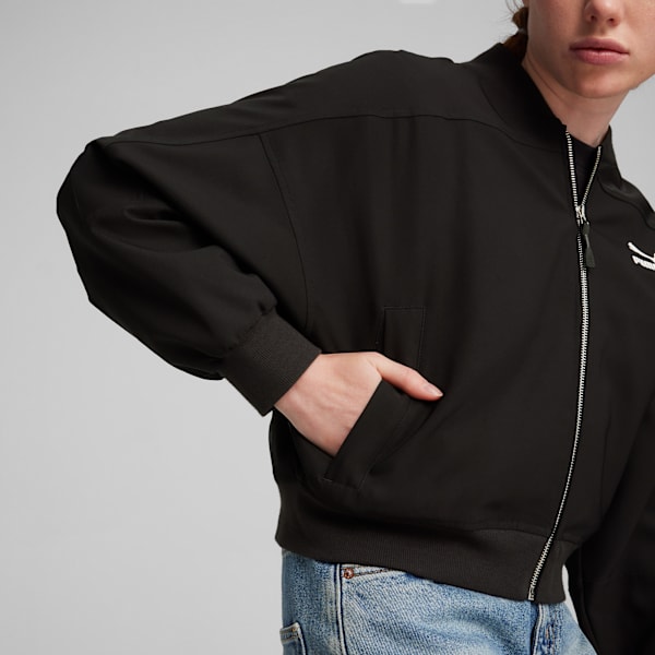 Chamarra bomber para mujer CLASSICS Shiny, PUMA Black, large-MEX