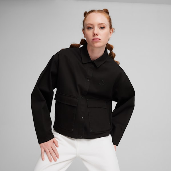 Campera cortavientos Classics para mujer, PUMA Black, large-ARG