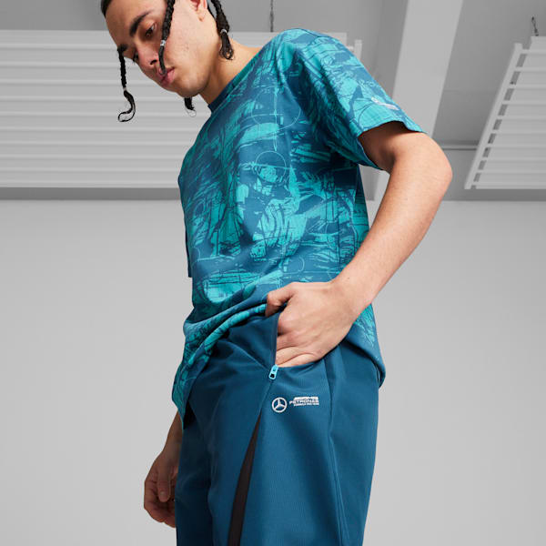 Pantalones Mercedes-AMG Petronas Motorsport Statement de tejido plano para hombre, Ocean Tropic, large-ARG