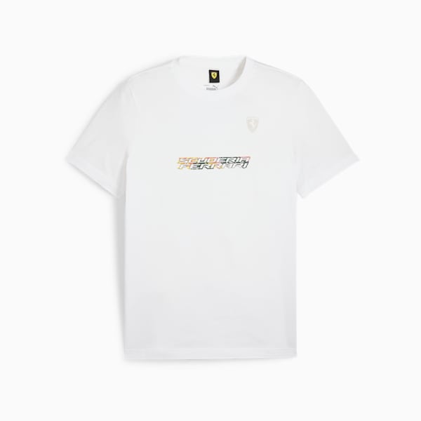 Scuderia Ferrari Race CREW Men's Motorsport Tee, PUMA White, large-ZAF