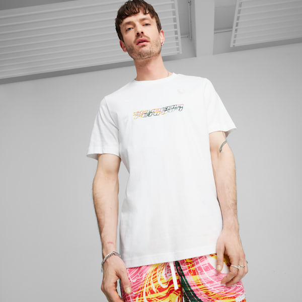 Scuderia Ferrari Race CREW Men's Motorsport Tee, PUMA White, large-ZAF