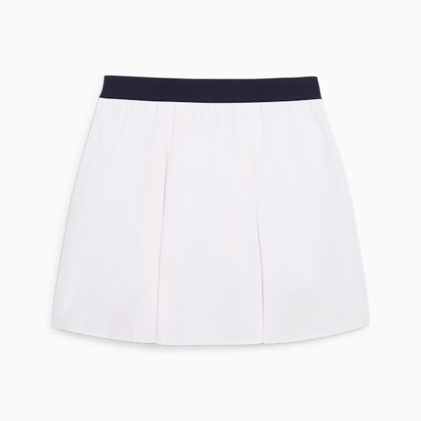 W Club Women's Pleated Golf Skirt, White Glow-Deep Navy, large-ZAF