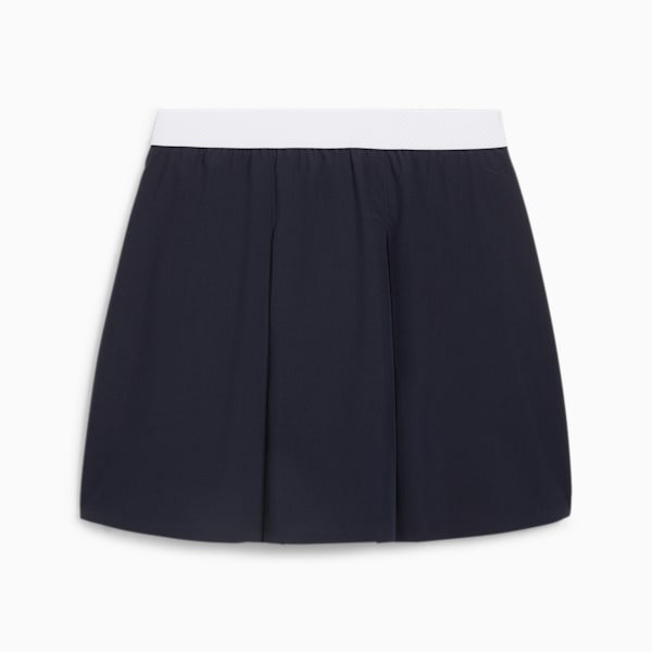 W Club Women's Pleated Golf Skirt, Deep Navy-White Glow, large-ZAF