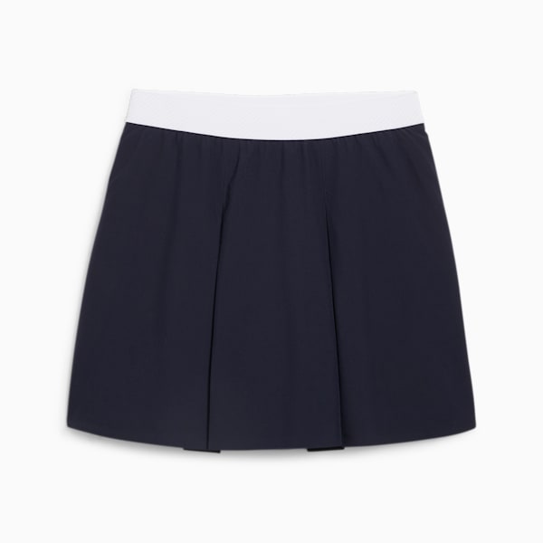 W Club Women's Pleated Golf Skirt, Deep Navy-White Glow, large-ZAF