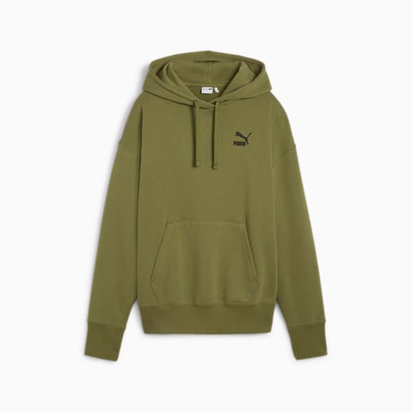 Buzo con capucha BETTER CLASSICS de corte holgado para mujer, Olive Green, large-ARG